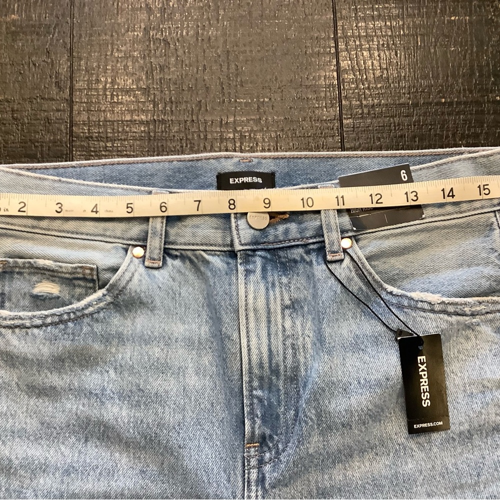 Express Light Blue Ankle Distressed Jeans - Picture 5 of 8